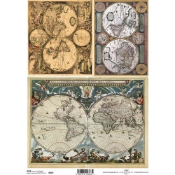 Papier ryżowy ITD A4 R0367, mapy